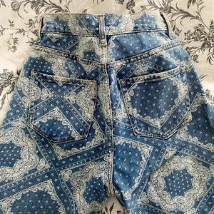 PACSUN Bandana Pattern Straight Leg Jeans Size 24